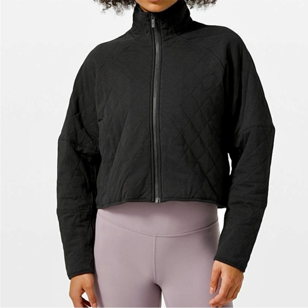 Lululemon Athletica black quilted calm bomber style thick everyday jacket - Picture 5 of 13